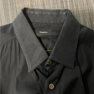 Theory black button down shirt size large